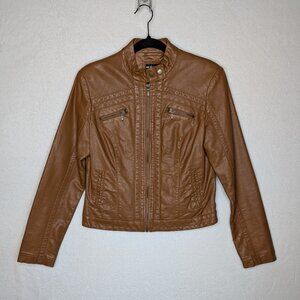 Revue Faux Leather Bomber Jacket Size S